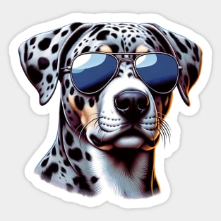 Catahoula Leopard Dog Wearing Sunglasses Sticker